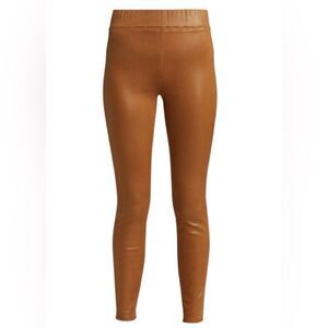 L’AGENCE coated skinny jeans in tan Rochelle high rise pull on legging. L/G